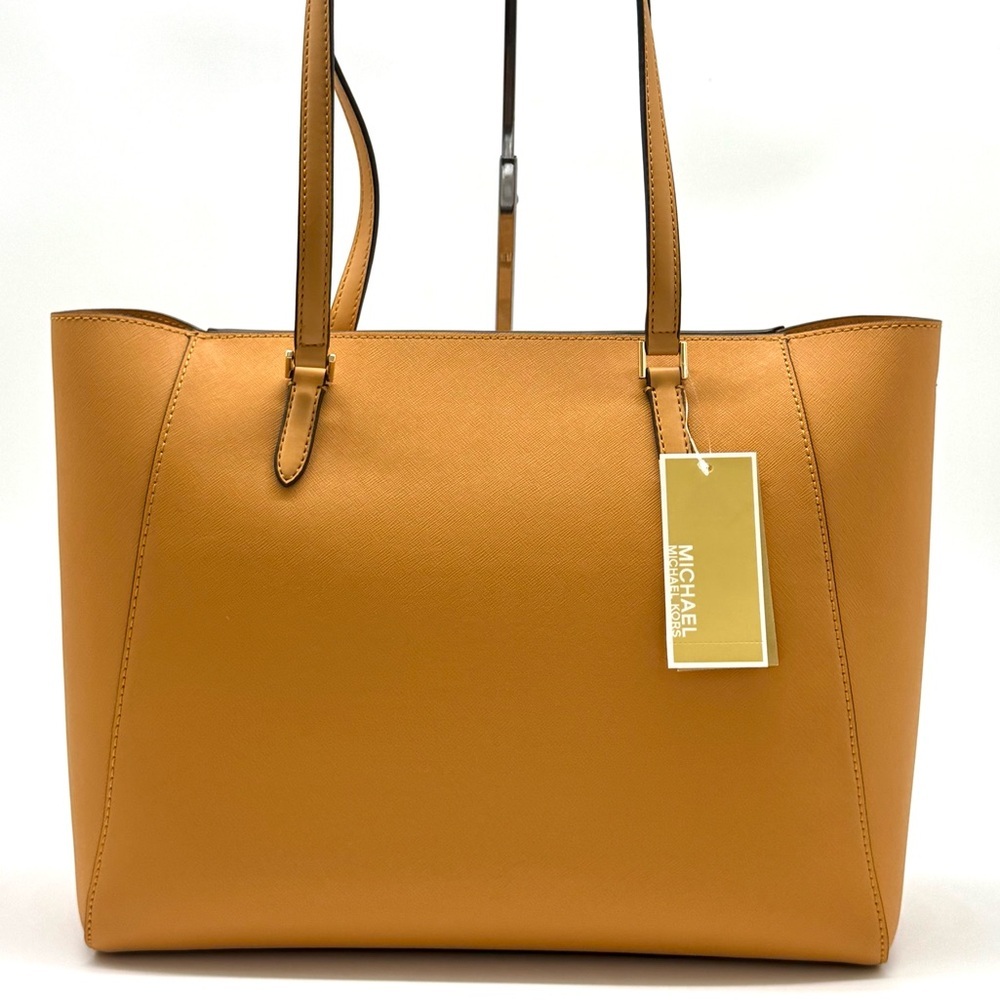 Michael Kors Charlotte LG Tote Bag 3 IN 1 Leather Shoulder Bag Cider - Picture 5 of 13